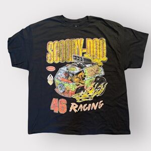 Scooby-Doo 46 Racing Graphic T-Shirt Black Mens 2XL Cartoon Tee